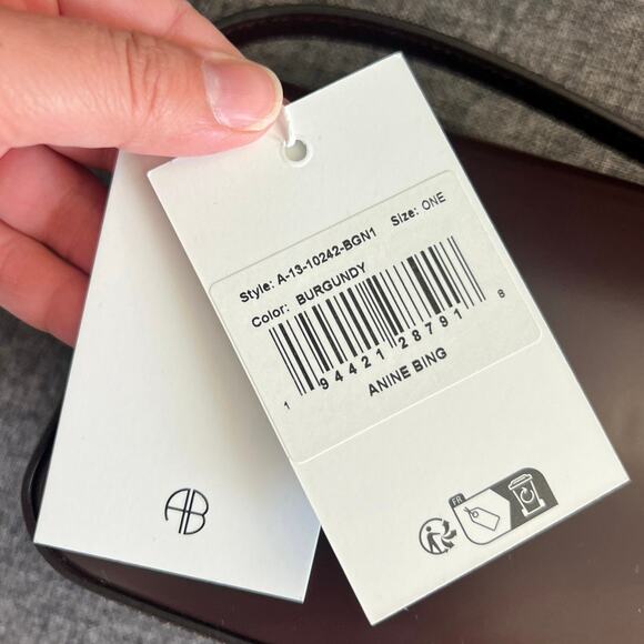 NEW Anine Bing Elly crossbody bag Burgundy NWT - Picture 5 of 12